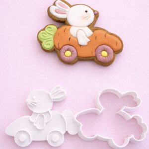 Bunny in carrot car Cookie Cutter